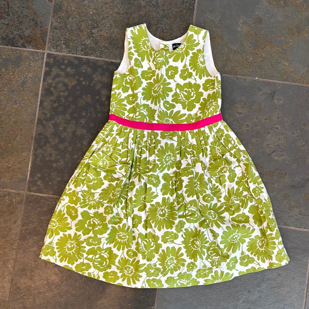 Floral Green and Pink Kids Dress